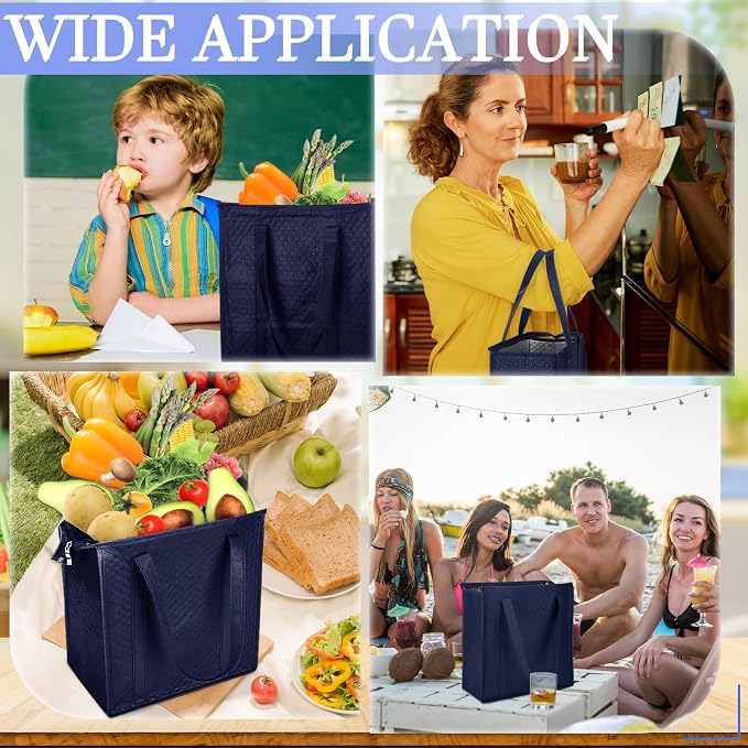 10 Pack Large Insulated Grocery Bags Reusable Shopping Bags - Image 6