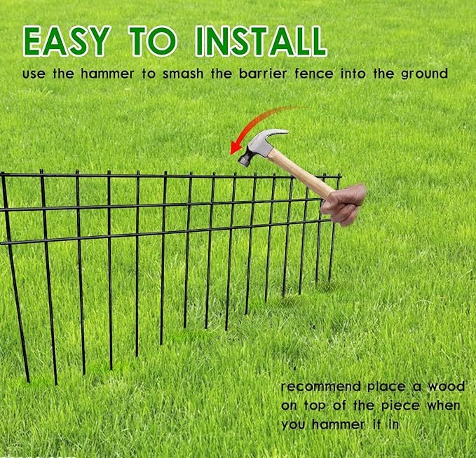 24x15-inch No Dig Animal Barrier Fence, 10 Pack Black Dig Protective Fence - Image 4