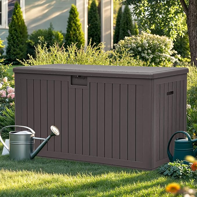 YITAHOME 200 Gallon Extra Large Deck Box, Double-Wall Resin Outdoor Storage Box - Image 6