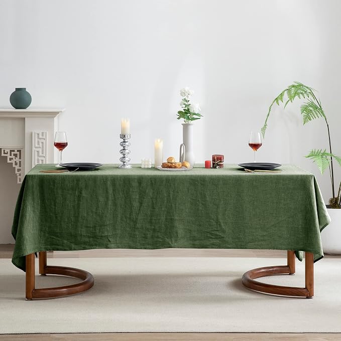 EVERLY 100% Pure Linen Rectangle Tablecloths 60x108Inches - Image 2