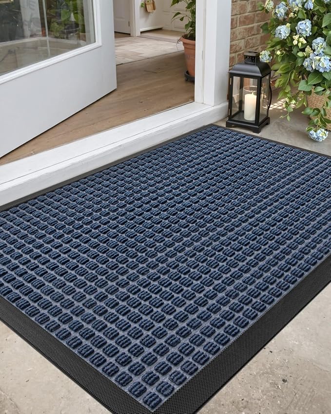 DEXI Front Door Mat Outside Entrance, 2x4 ft Rubber Entry Doormat Heavy Duty by DEXI