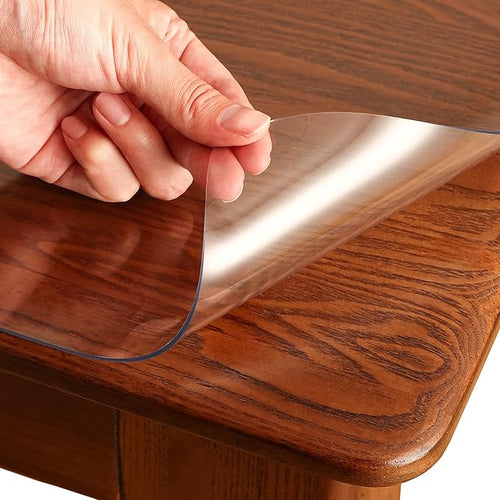 14x24 Inch Clear Table Cover Protector Rectangle, 1.5mm Transparent Plastic by NAP2WELL