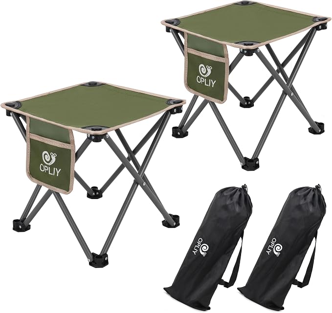 Opliy Camping Stool 2 Pack, Portable Folding Stool by Opliy