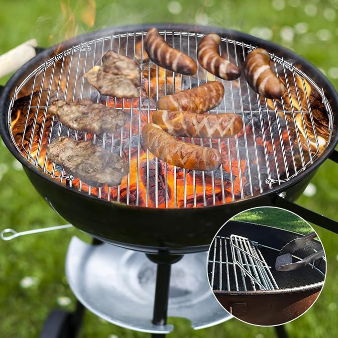 Hinged Cooking Grate for Weber 22 inch Charcoal Grill Stainless Steel - Image 6