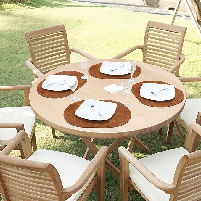 ADRIMER Placemats, Heat Resistant Oval Placemats Set of 12 Washable 12 x 17 Inch - Image 7