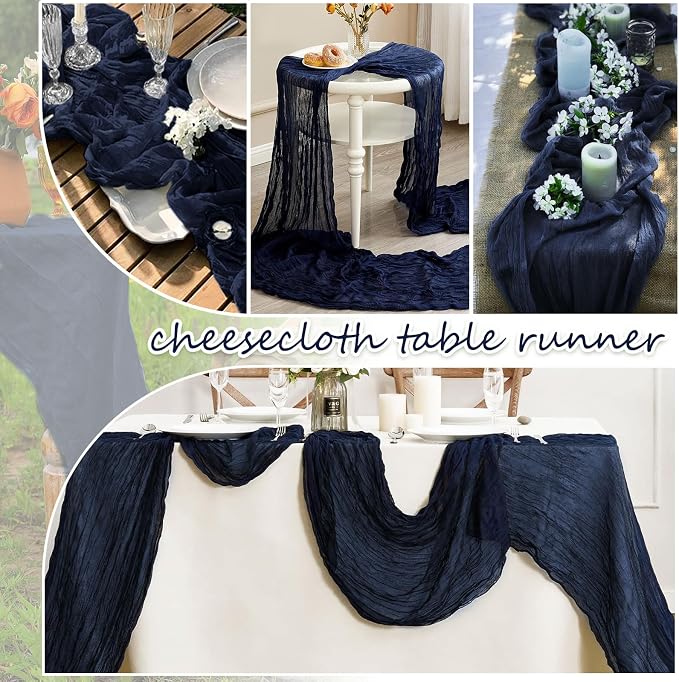 20 Packs Cheesecloth Table Runner 10FT Long Boho Gauze Fabric Table Runner - Image 4