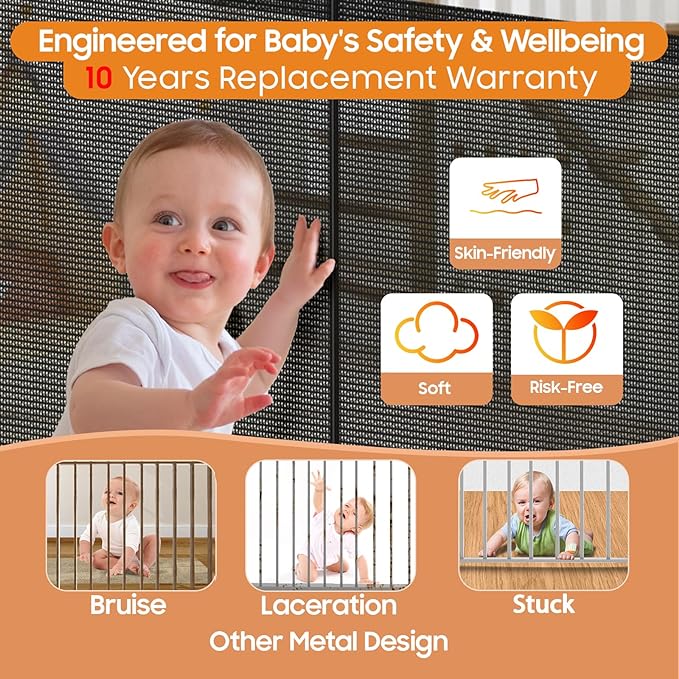 180" Extra Wide Retractable Baby Gates - Image 4