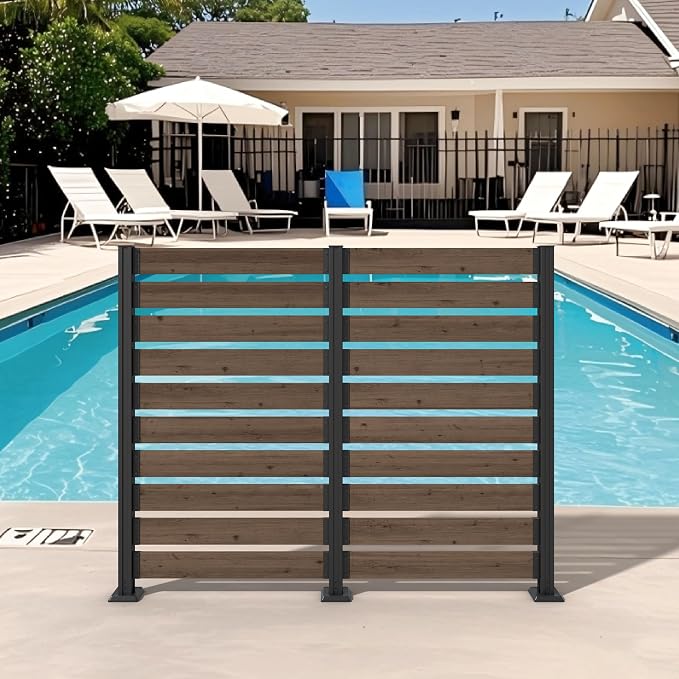 MUPATER 5FT×6.5FT No-Dig Wood Privacy Screen, Versatile Outdoor Screen - Image 9