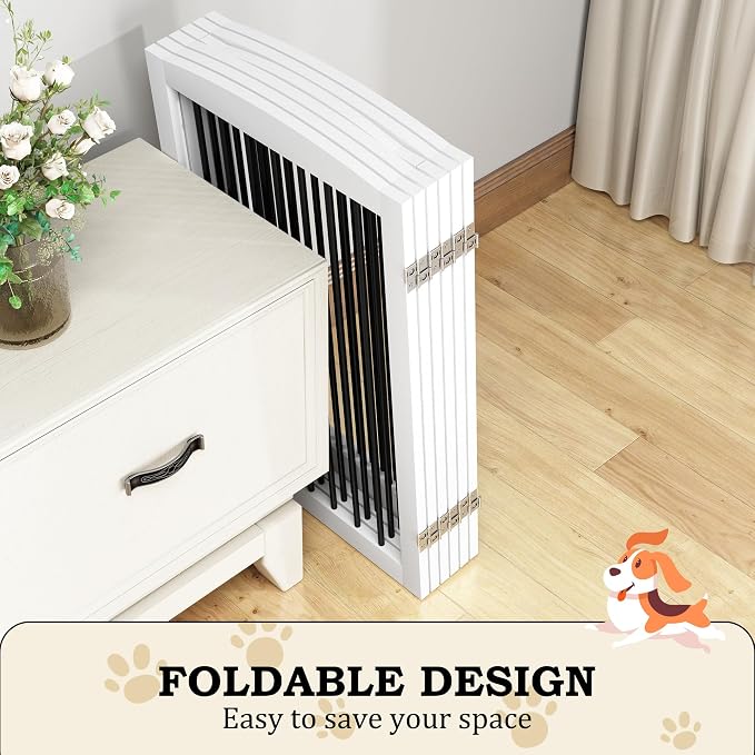 Freestanding Pet Gate with Door, Tall Dog Gate - Image 4