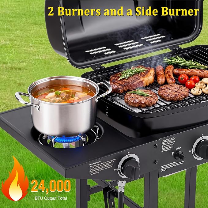 Unovivy 2-Burner Portable Propane Gas Grill - Image 3