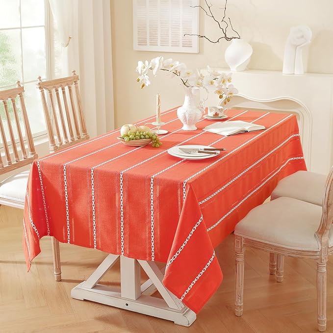 Chassic 60 x 84 inches Farmhouse Style Linen tablecloths, Wrinkle Resistant - Image 2