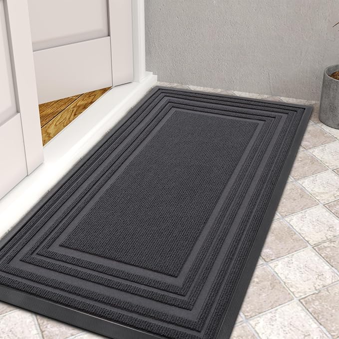 Buganda Front Door Mat Indoor Outdoor Entrance, Non-Slip Natural Rubber Doormats - Image 8