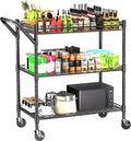 REGILLER 3 Tier Heavy Duty Rolling Utility Cart, Commercial Grade Metal by REGILLER