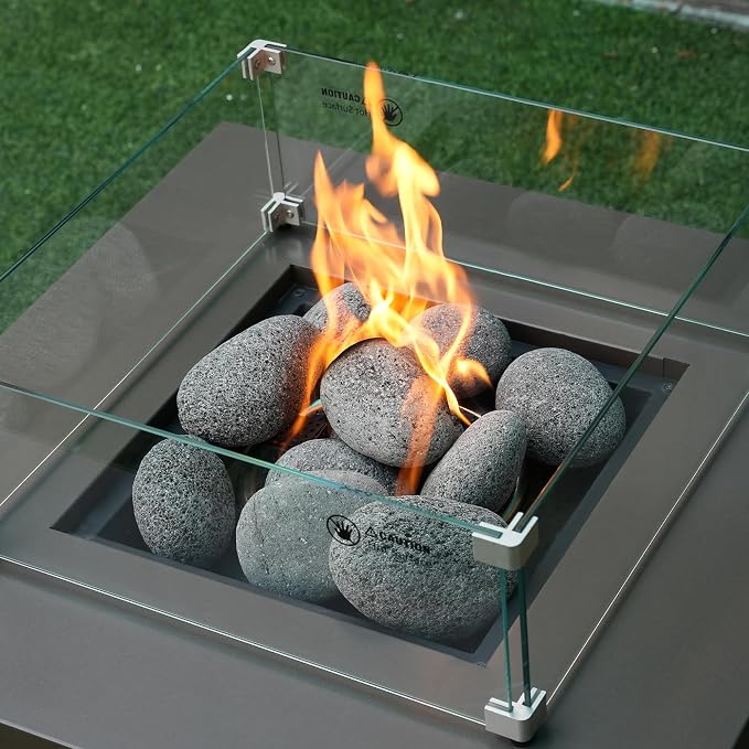 Skyflame 3-5 Inch Round Lava Rock Pebbles, 15 Pounds Black Natural Tumbled - Image 7