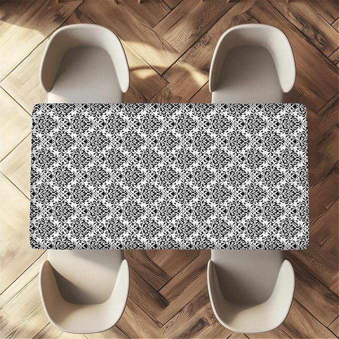 Rectangle Table Cloth Cover Waterproof Elastic Fitted Polyester Fitted - Image 5