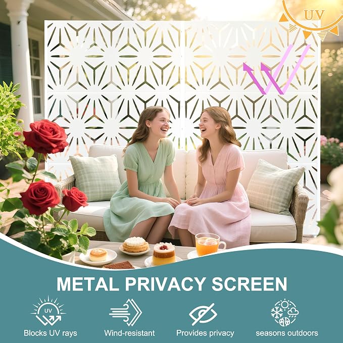 Metal Privacy Screen Outdoor Freestanding Privacy Wall Panels and Decorative - Image 3