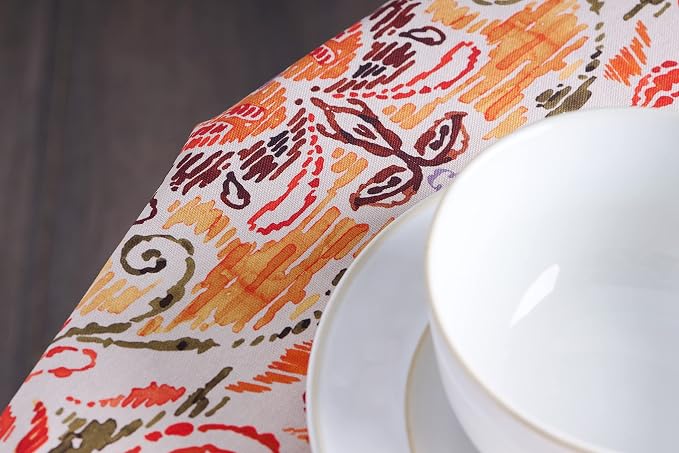 Maison d' Hermine Table Cloth Round Table 100% Cotton 69 Inches Fall Tablecloth - Image 8