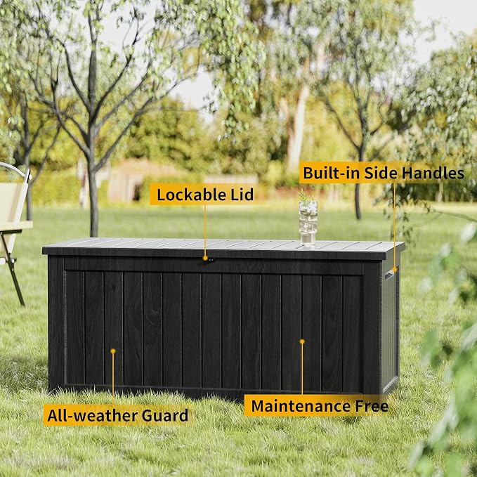 Heavy-Duty 270 Gallon Waterproof Deck Storage Box, Outdoor Storage - Image 5