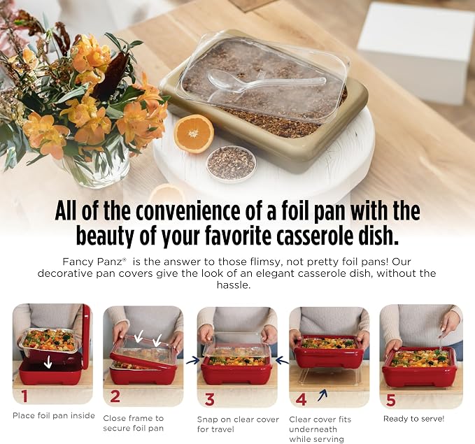Fancy Panz - Marble 9x13x2" Aluminum Foil Pan Carrier - Elevated Food Serving - Image 2