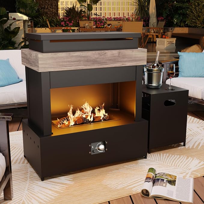40.5''x35.4'' Propane Outdoor Fireplace, 000 BTU Patio Vent-Free Gas Heater - Image 2