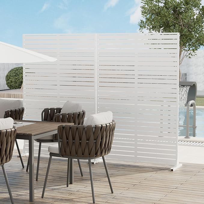 Casaphoria 72" H x 45" W Metal Privacy Screen, 2 Pack Outdoor Freestanding - Image 2