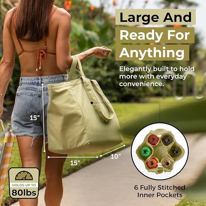 VeraMia Canvas Grocery Bag 3pc XL Set - Image 4