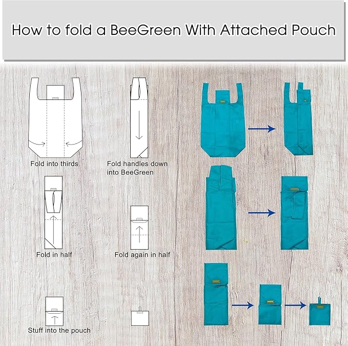 BeeGreen Geometry Reusable Grocery Bags Bulk 6 Packs X-Large, Reusable Shopping - Image 7