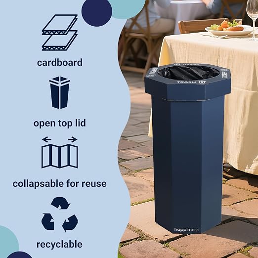 Eyely MPH1300H-SET2 Sal 25-Gallon Disposable Corrugated Cardboard Event Trash - Image 2