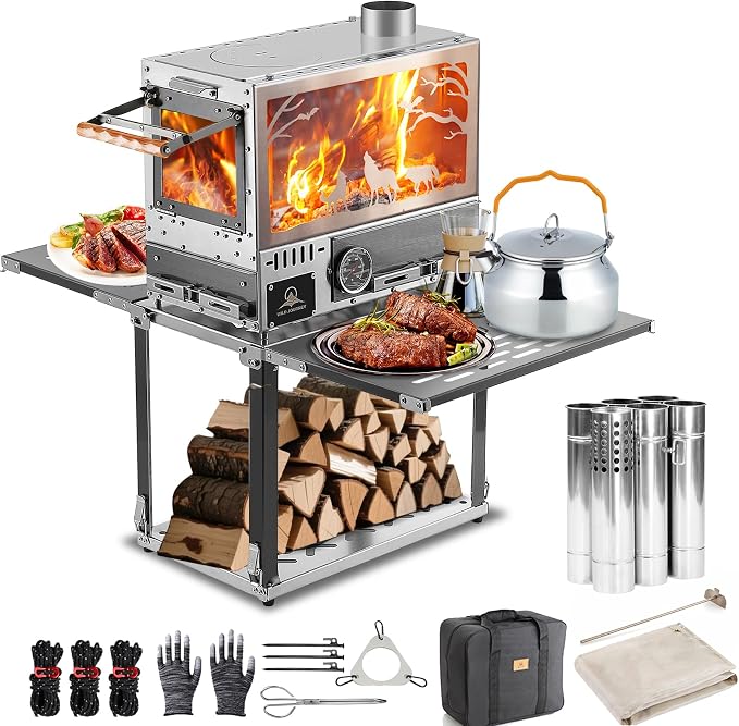 Heavy Duty M8 Wood Burning Stove by CAMPJOURNEY