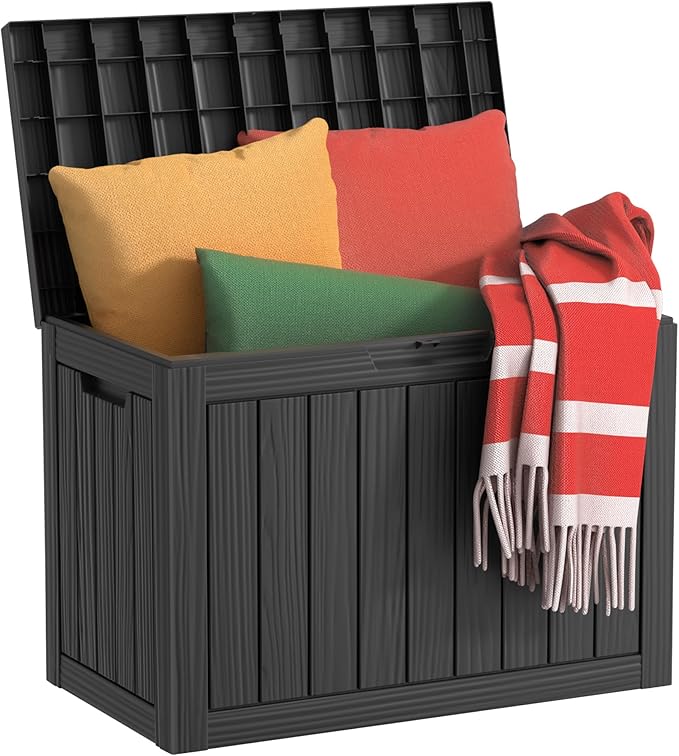 45 Gallon Waterproof Resin Deck Box, UV Resistant Outdoor Storage by KFY