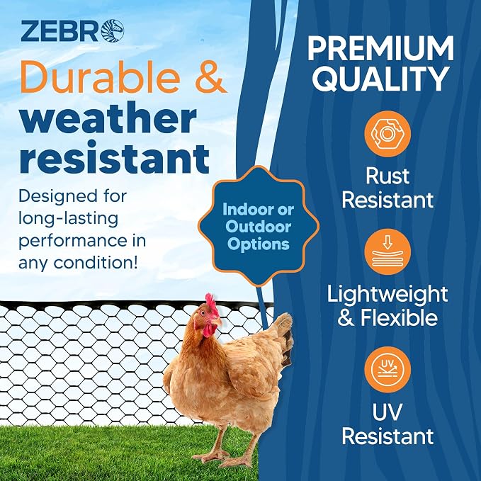 Plastic Hex Chicken Wire Mesh Garden Fence Roll - Image 3