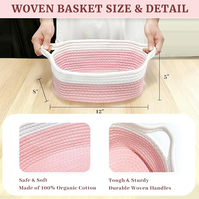 Succwoah 8 Pack Small Woven Baskets - Image 2