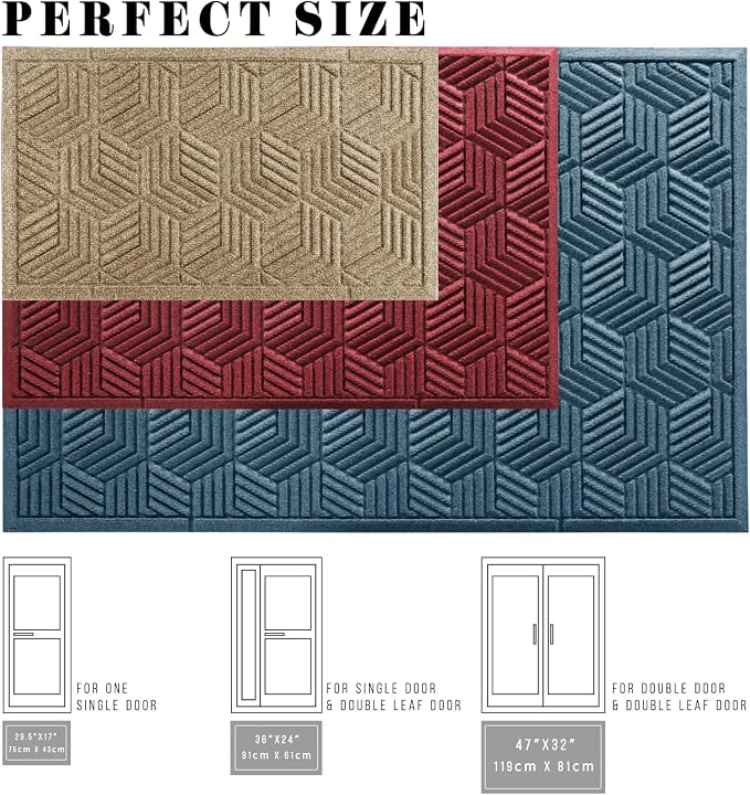 Yimobra Large Door Mat 47x32, All-Season Waterproof Outdoor Mats - Image 7
