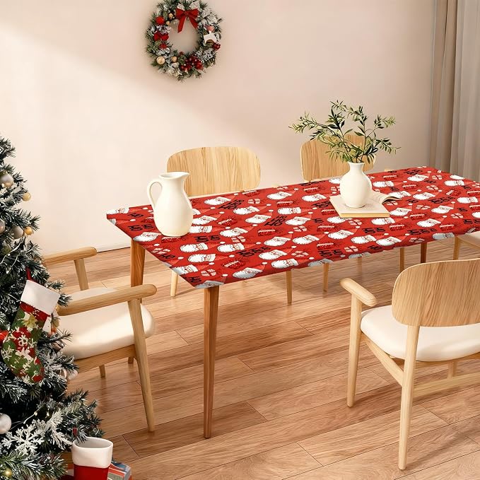 Rectangle Table Cloth Cover Waterproof Elastic Fitted Polyester Fitted - Image 3