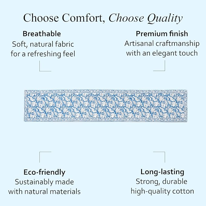 CPC Cotton Table Runner 16x90 Inch Block Printed Long Fall Table Runner - Image 7