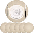 PIGCHCY Round 15" Water-Resistant Placemats Set of 6, Premium Faux Leather by PIGCHCY