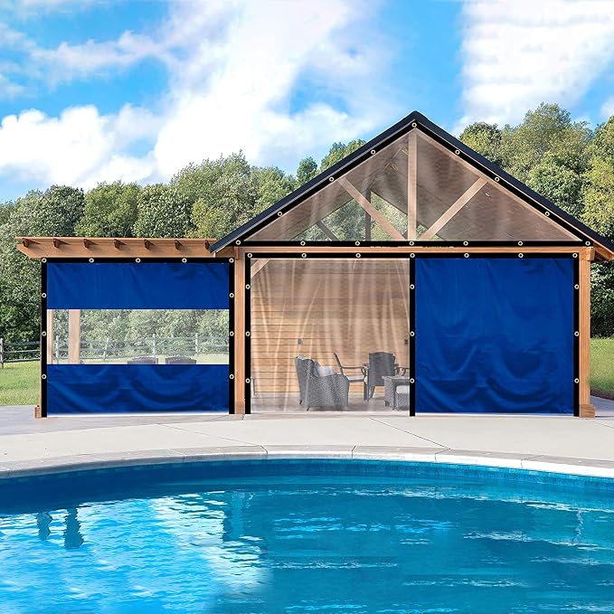 Covers & all Outdoor Clear Panel Curtain, 12 oz Vinyl Outdor Curtains - Image 4