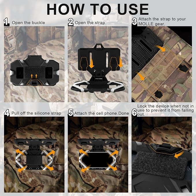 Plate Carrier Accessories Tactical Gear Molle Vest Phone Chest Mount Holder - Image 4