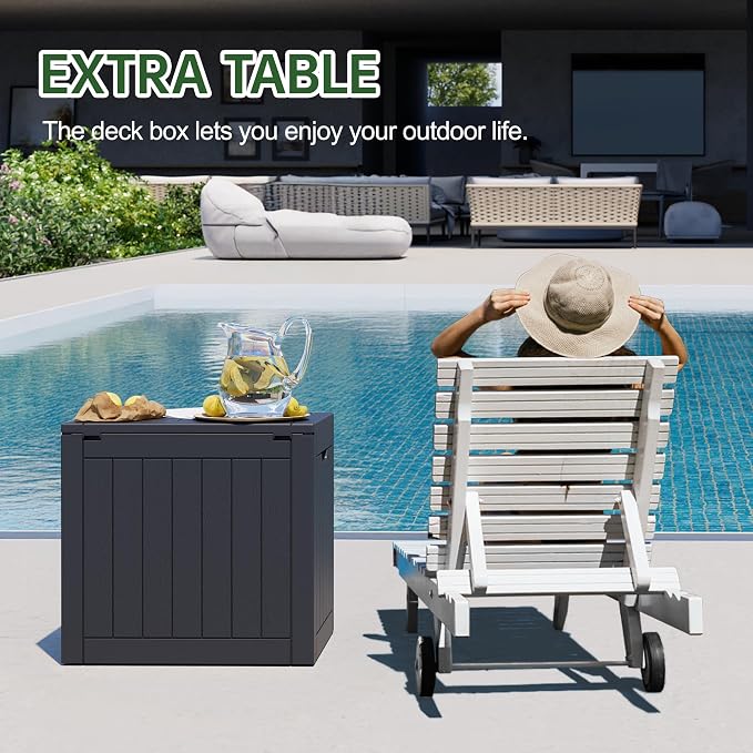 KAMABOKO Deck Box, 35 Gallon Resin Indoor and Outdoor Storage Boxes Waterproof - Image 5