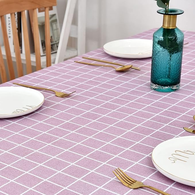 Romanstile Rectangle Vinyl Tablecloth, 100% Waterproof Oil-Proof Checkered - Image 5