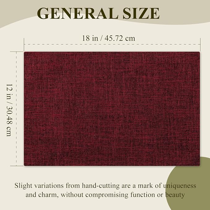 KXN Placemats Set of 4, Dual-Layer Thickened Faux Linen Table Mats, Heat - Image 6
