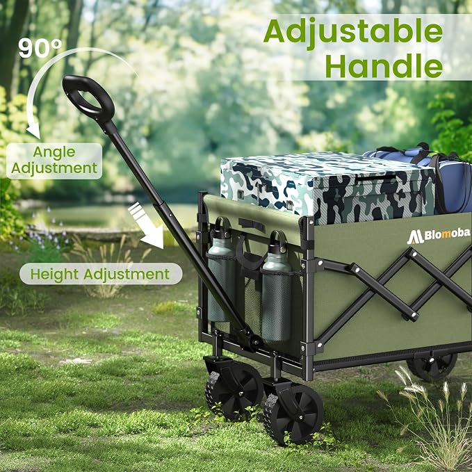 Collapsible Wagon with Wheels, 220 lbs Wagons Carts Foldable Wagon Cart with - Image 5