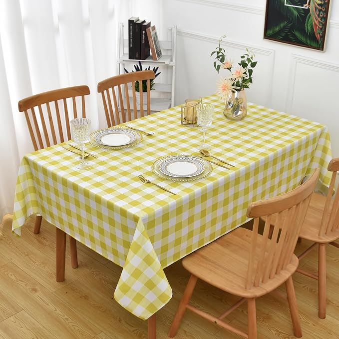Classic Gingham Buffalo Tablecloth Fabric by Essifunia