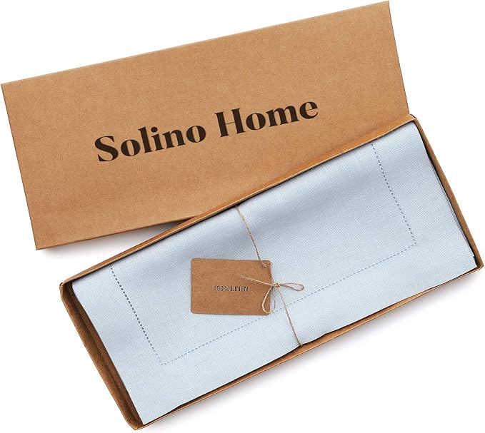 Solino Home Linen Light Blue Table Runner 132 Inches Long - Image 5