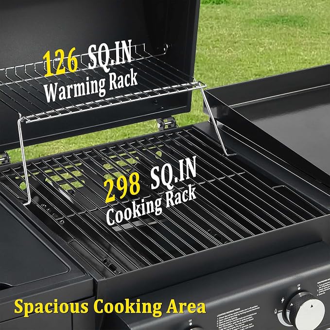 Unovivy 5-Burner Propane Gas Grill and Griddle Combo - Image 5