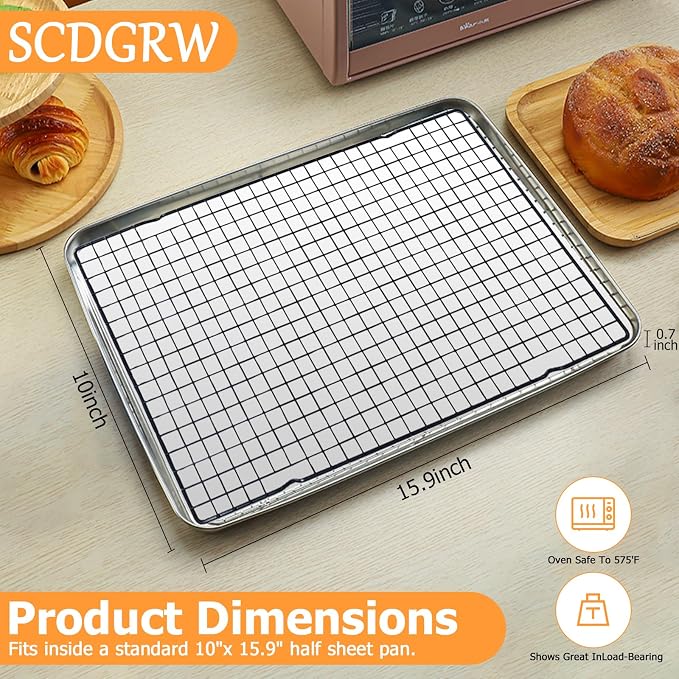 5PCS Cooling Racks for Cooking and Baking 10" x 16" Wire Rack Baking Rack - Image 4
