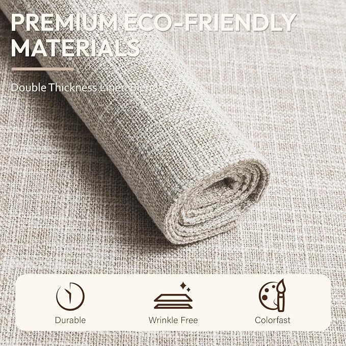 Blue Forest Placemats Set of 4, Dual-Layered Thickened Faux Linen Cloth Place - Image 2
