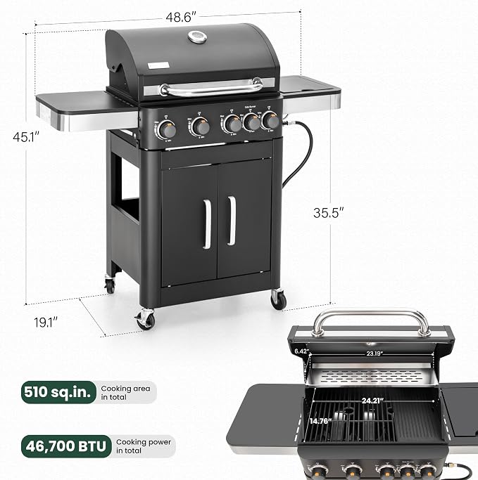2 in 1 Propane Gas BBQ Grill - Image 5