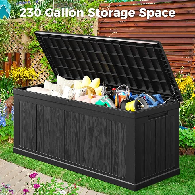 Lyromix 260 Gallon Outdoor Storage Box, UV-Resistant Waterproof Deck Box Outdoor - Image 6