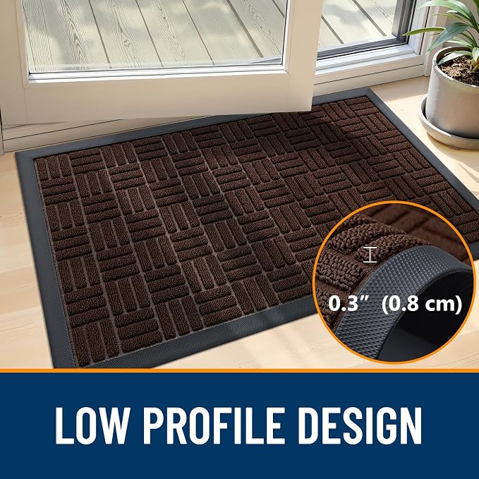 OLANLY Front Door Mat Outside Entrance 59x23, Heavy Duty Sturdy Natural Rubber - Image 5